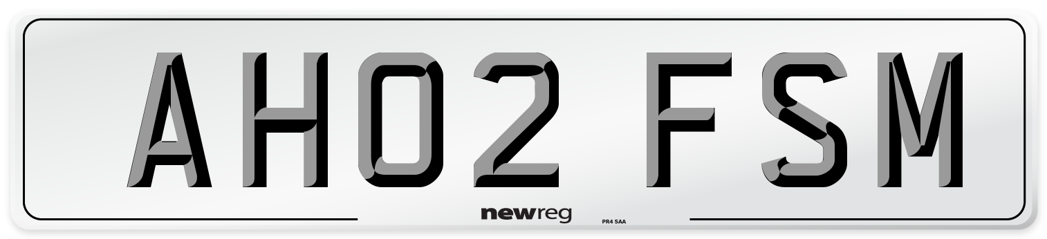AH02 FSM Number Plate from New Reg